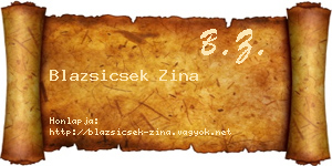 Blazsicsek Zina névjegykártya